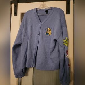 Disney Blue Cardigan with Alice In Wonderland Embroidery